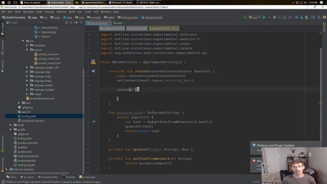 Android Kotlin Coroutines Launch and Async смотреть онлайн