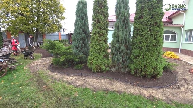 Установка системы автоматического полива, посев газона и пересадка растений на дачном участке. смотреть онлайн