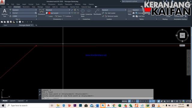 Leader (keterangan gambar) dan Dimensi dalam Autodesk AutoCAD 2020 смотреть онлайн