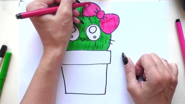 Ускорили рисование, мама рисует кактусик! смотреть онлайн