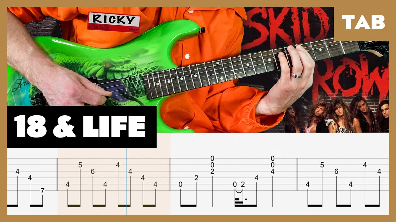 Skid Row - 18 and Life - Guitar Tab | Lesson | Cover | Tutorial смотреть онлайн