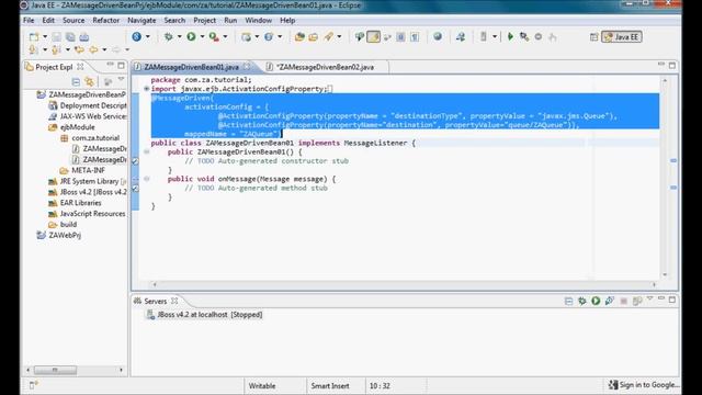 EJB 3.0 - MDB Queue Tutorial [02] - w/ Web Client and JBoss Server смотреть онлайн