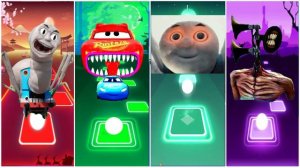 Thomas Train 🆚 Mcqueen 🆚 Bus Eater 🆚 Siren Head | Tiles Hop EDM Rush!