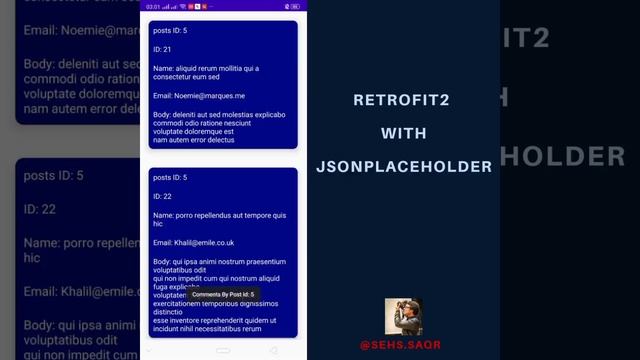 Using RETROFIT2 with JSONPLACEHOLDER Site. смотреть онлайн