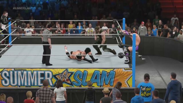 WWE SummerSlam 2015: King Barrett & Stardust Vs. Neville & Stephen Amell