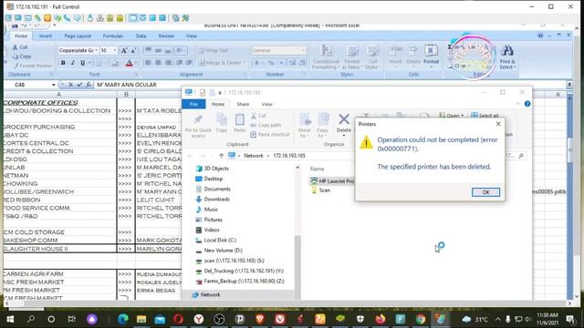 NETWORK PRINTER HP LaserJet Pro MFP M225-M226 NOT PRINT, (ERROR 0x00000771) SOLVED!