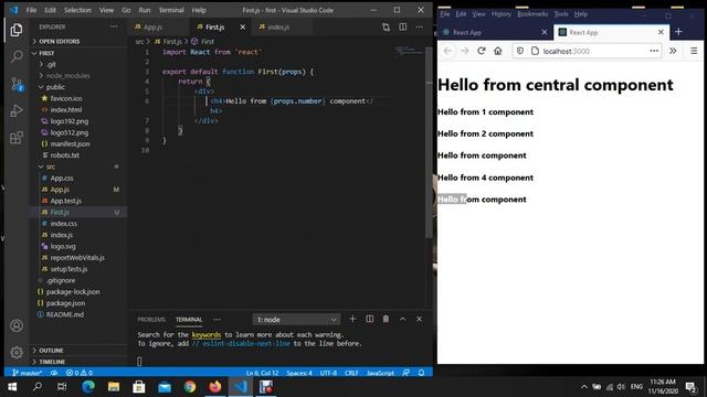 React from scratch #3 components and props смотреть онлайн