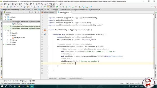 Alert Dialog Single Choice (Kotlin)- Android Studio Tutorial смотреть онлайн