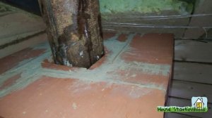 Обкладка трубы кирпичом с распушкой и выдрой. #баня3х5 #бюджетнаябаня