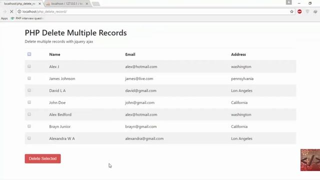 Delete multiple records using checkbox in PHP and MySQL without refreshing page смотреть онлайн