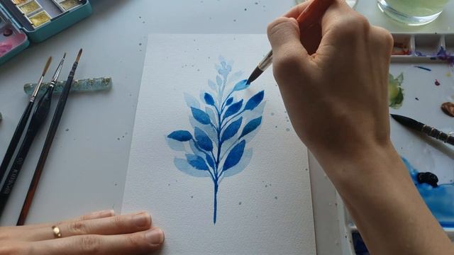 3 Easy Watercolor Leaf Doodles | Step by step watercolour tutorial for beginners смотреть онлайн