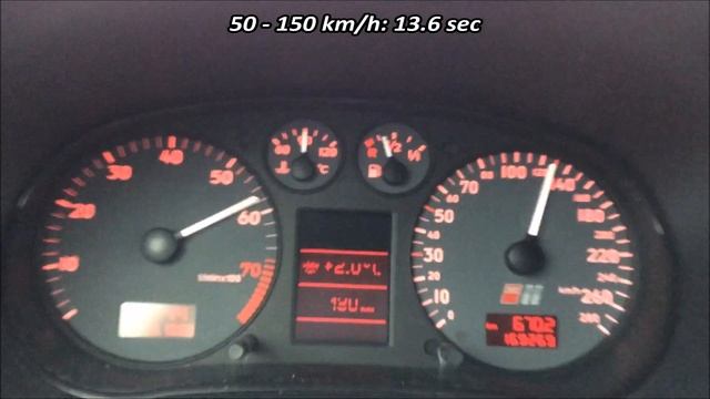 Audi S3 8L 1.8T Stock 210 HP Acceleration
