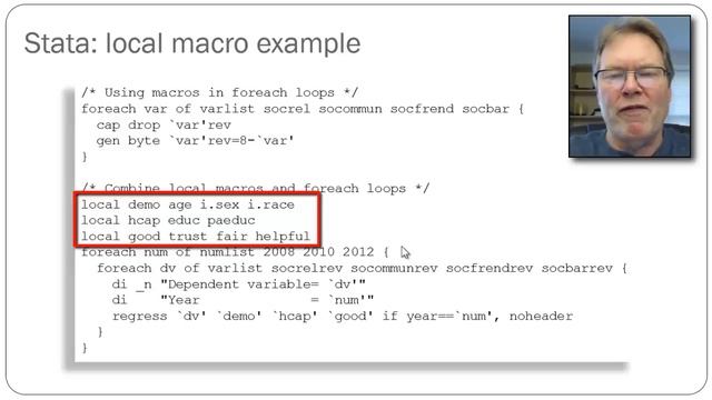 Using local macros in a foreach loop смотреть онлайн