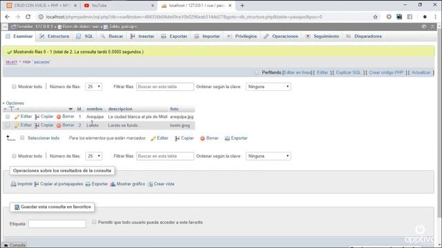 VUE.JS + PHP + MYSQL CRUD BÁSICO CON IMÁGENES смотреть онлайн