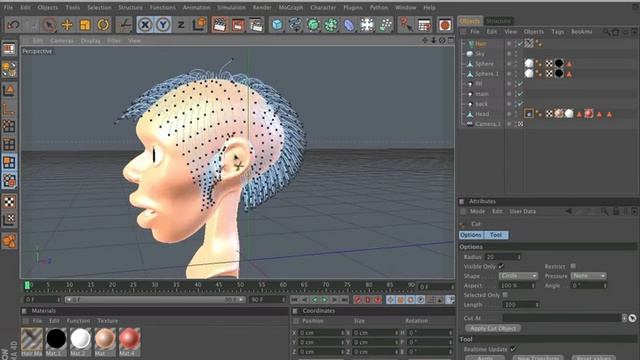 Tip - 72: Simple Hair Setup In Cinema 4D Studio R12