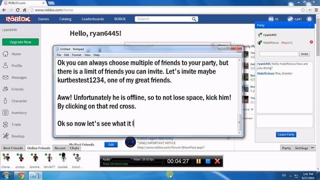 ROBLOX How To - Invite People To Your Party смотреть онлайн