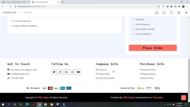 E store: Free Bootstrap 4 HTML5 eCommerce Website Template смотреть онлайн