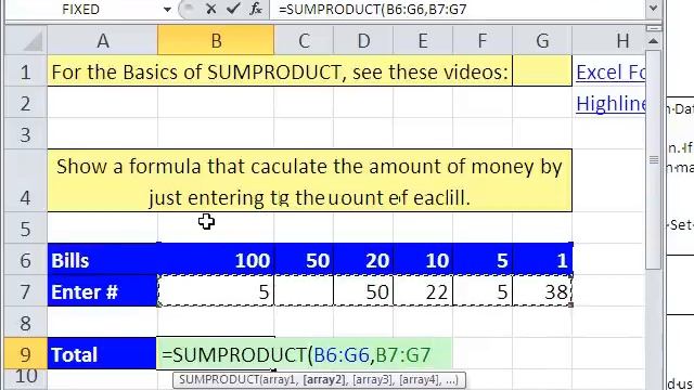 Excel Magic Trick 475: SUMPRODUCT for Bank Deposit Calculation смотреть онлайн