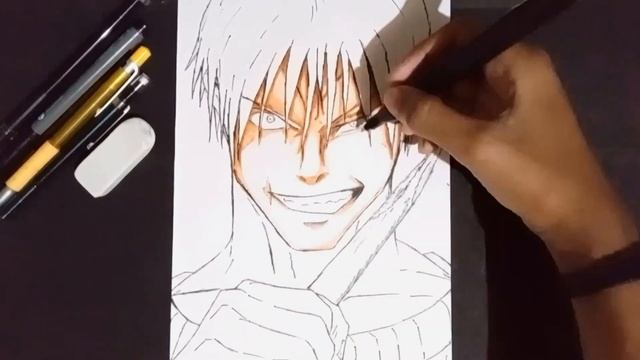 【呪術廻戦】How To Draw Toji Fushiguro\\伏黒刀司を段階的に描く方法 #jujutsukaisen #tojifushiguro
