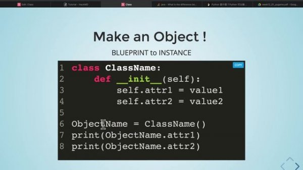 Python | Class - initialize the attributes
