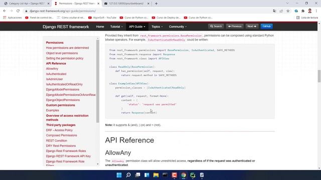 Curso de Django Avanzado | Django Rest Framework | Permissions | Video 16 смотреть онлайн