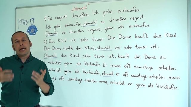 Almanca B1 Orta Seviye Ders - 5 "Obwohl" - Olmasına Rağmen Bağlacı - Almanca Örnek Cümleler смотреть онлайн