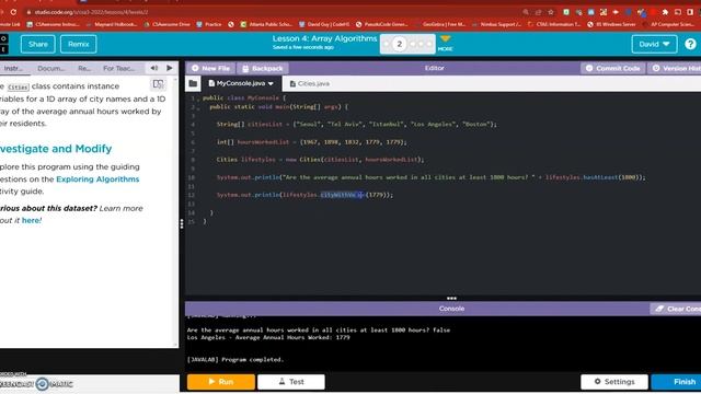 Code org Unit 3 Lesson 4 Array Algorithms смотреть онлайн
