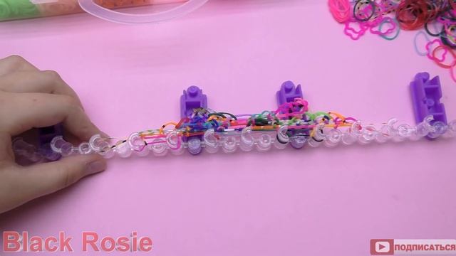 Как сделать браслет из резинок . Чешуя дракона на станке Rainbow Loom смотреть онлайн