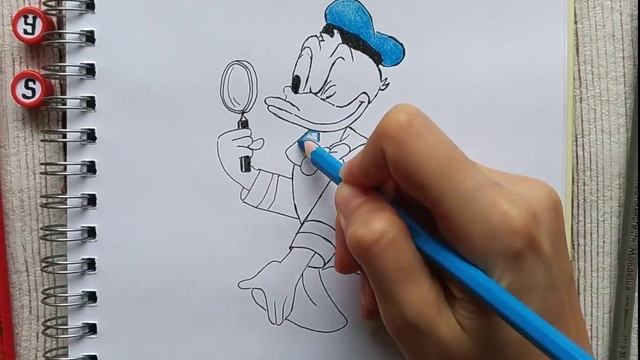 Дональд дак. Графика. Мультик. Герой. Рисунок карандашами. Рисунок.Каранадаши. Учу рисовать. смотреть онлайн