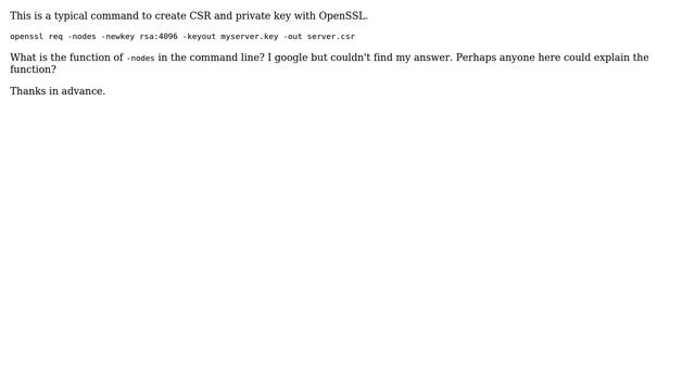 DevOps & SysAdmins: -nodes function during CSR creation with OpenSSL смотреть онлайн