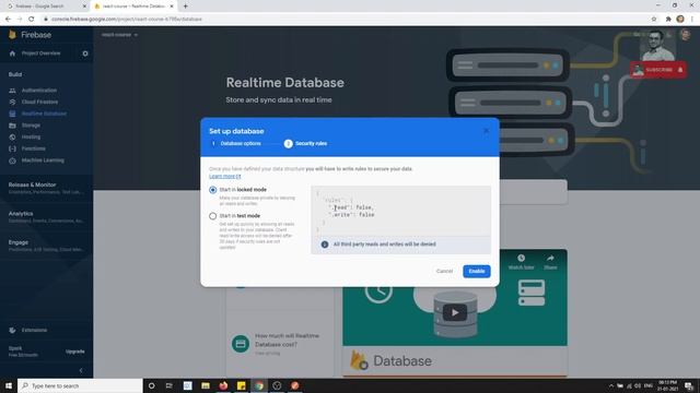 35.Setup Firebase Real-Time Database to make the HTTP API Calls. смотреть онлайн