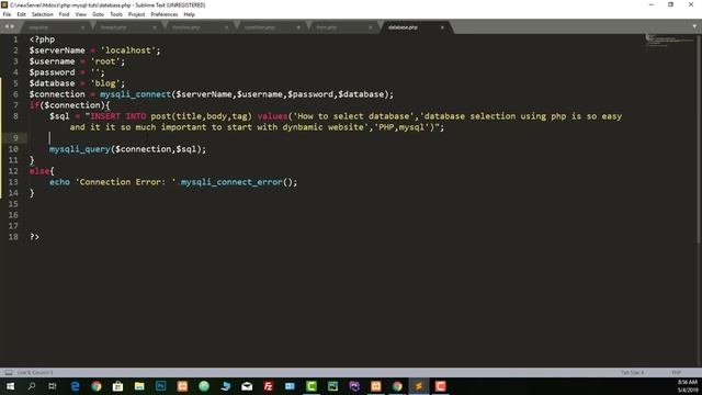 PHP & MySql Series Tutorial [part #11]- Select Database & Insert Data смотреть онлайн
