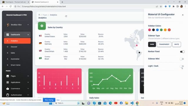 Free Responsive Material Admin Dashboard Template 23 смотреть онлайн