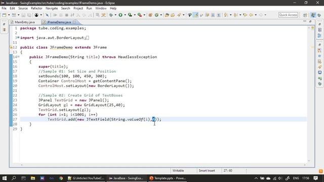 JScrollPane and TextField Grid | Java Swing Tutorial #20 смотреть онлайн