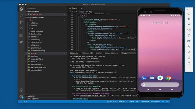 npx react-native - Initialise a React Native App on the CLI/shell смотреть онлайн