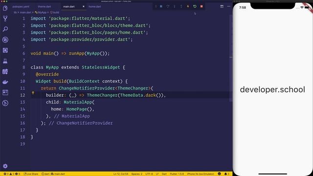 Flutter: Dynamic Dark/Light Theme with Provider смотреть онлайн