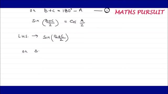 If A, B and C are interior angles of a triangle ABC, then show that sin [(B + C)/2] = cos A/2 смотреть онлайн