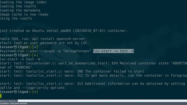 lxc | Установка контейнеров от не привилегированных учётных записей смотреть онлайн