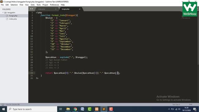 Belajar PHP MySQL : Membuat Format Tanggal Indonesia смотреть онлайн