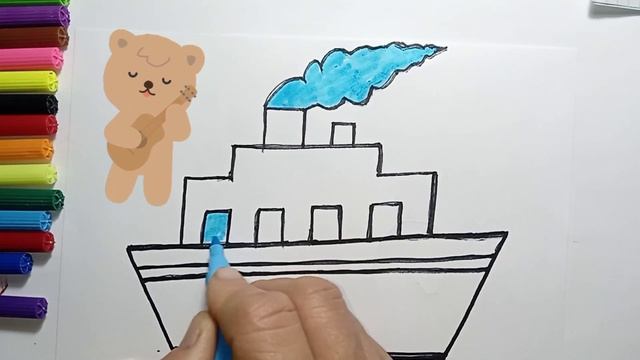 Легко нарисовать картинку корабль для детей | Easy to draw a picture of a ship for children смотреть онлайн