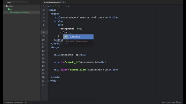CSS - Acessando elementos tags id e class смотреть онлайн