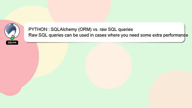 PYTHON : SQLAlchemy (ORM) vs. raw SQL queries смотреть онлайн
