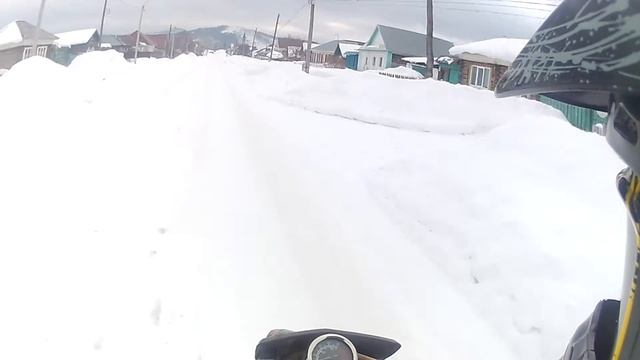 TTR-125 зимой,первый выезд с экшен-камерой Dexp S-50,не зарендерил((