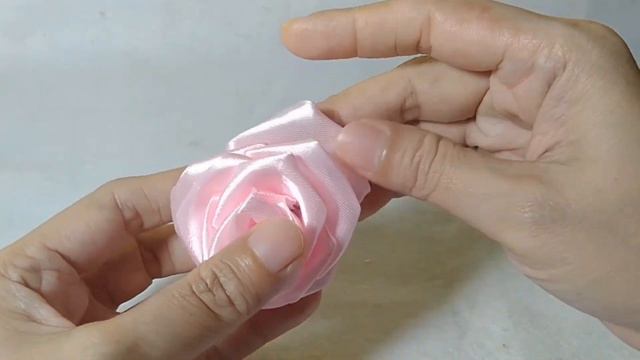 How to make rose flower from satin ribbon | DIY