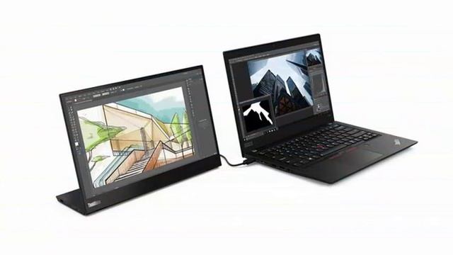 Lenovo introduced a new portable screen the ThinkVision M14 has a full HD resolution 1920x1080. смотреть онлайн