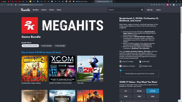 THIS HUMBLE BUNDLE IS A STEAL! | 2K Megahits Humble Bundle, Borderlands, 3, XCOM, Bioshock, Mafia смотреть онлайн