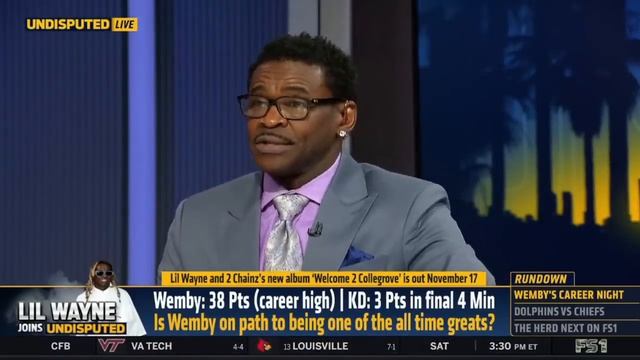 UNDISPUTED | LIL WAYNE reacts Victor Wembanyama scores career-high 38 Pts in win over Suns 132-121 смотреть онлайн