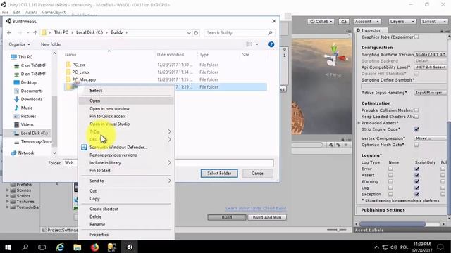 Unity - Build Compile project to Web Page (WebGL) смотреть онлайн