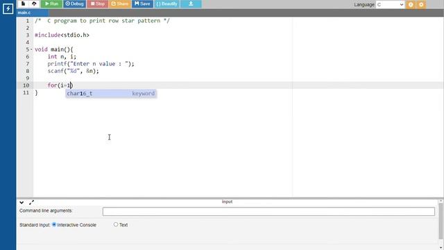 Row star pattern - 1 | C programming смотреть онлайн