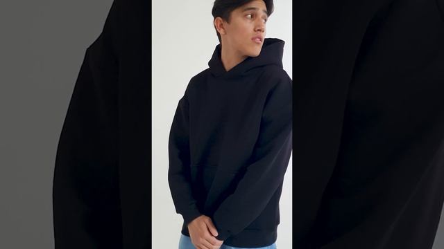 Худи Черная. Универсальная. Футер 3х нитка с начесом. смотреть онлайн